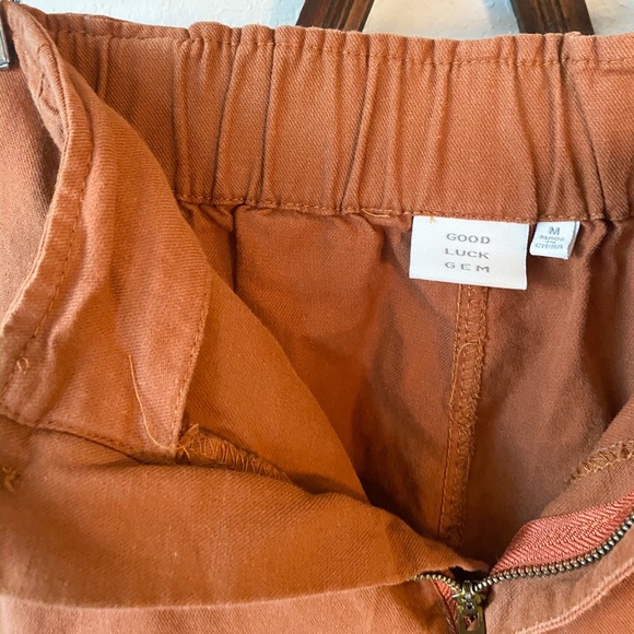 Wide Leg Cropped Chino Pants in Rust - Picture 5 of 5